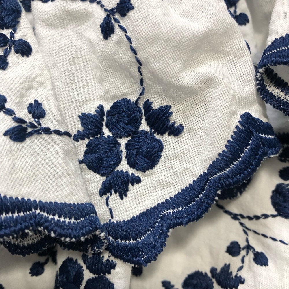Zara Embroidered Ruffle Crop Top - Picture 7 of 15